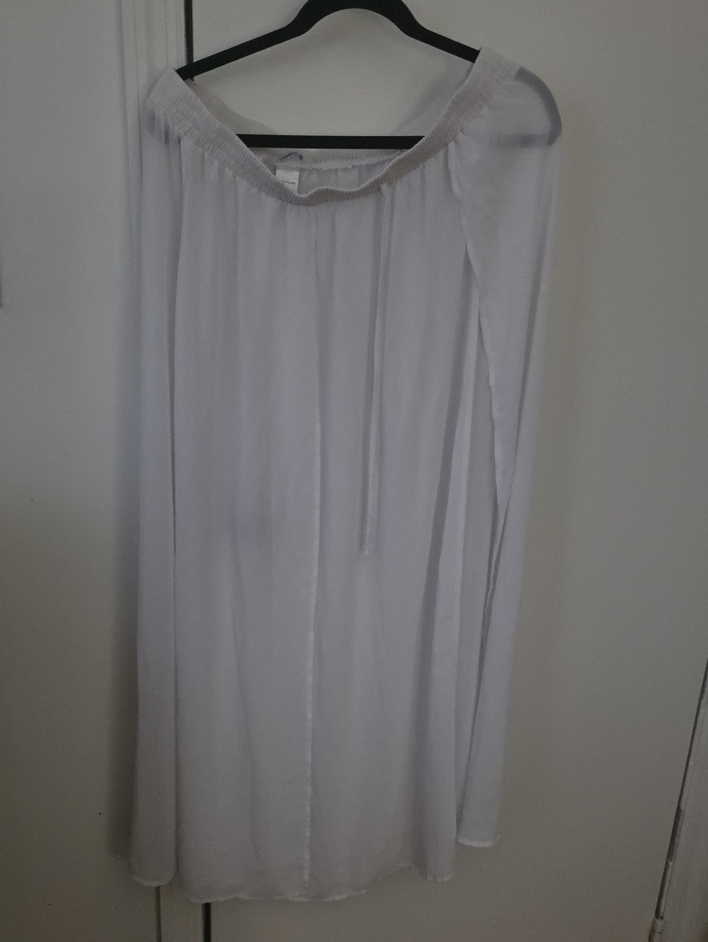Swimsuits For All White Maxi Skirt with Elastic Waist